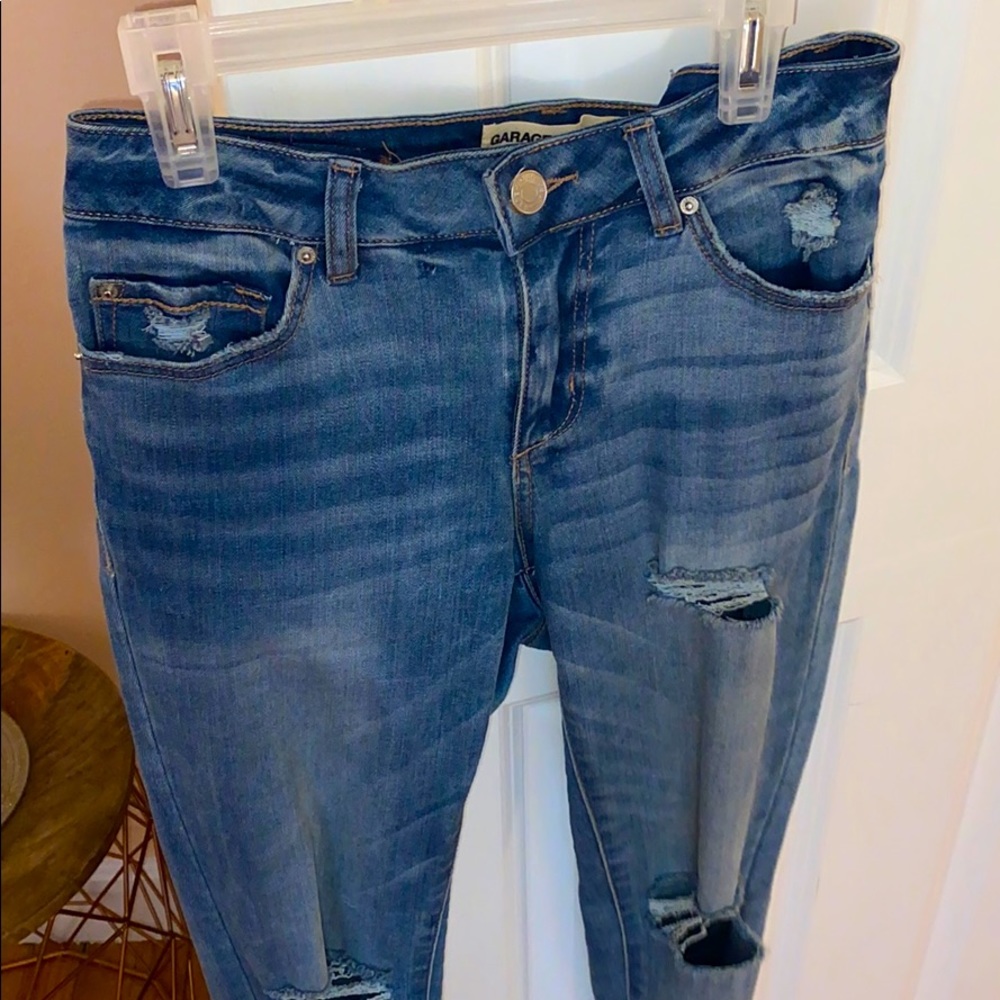 cropped ripped jeans